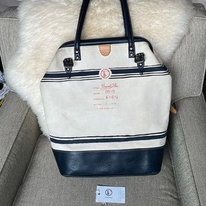 FLEABAG Original flea canvas leather handmade tote bag 16x16x6 number 5 of 100